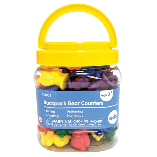 Edx Education&#xAE; Assorted Backpack Bear Counters, 96ct.